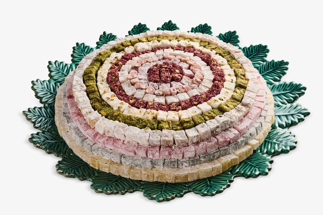 LARGE ROUND TURKISH DELIGHTS TRAY