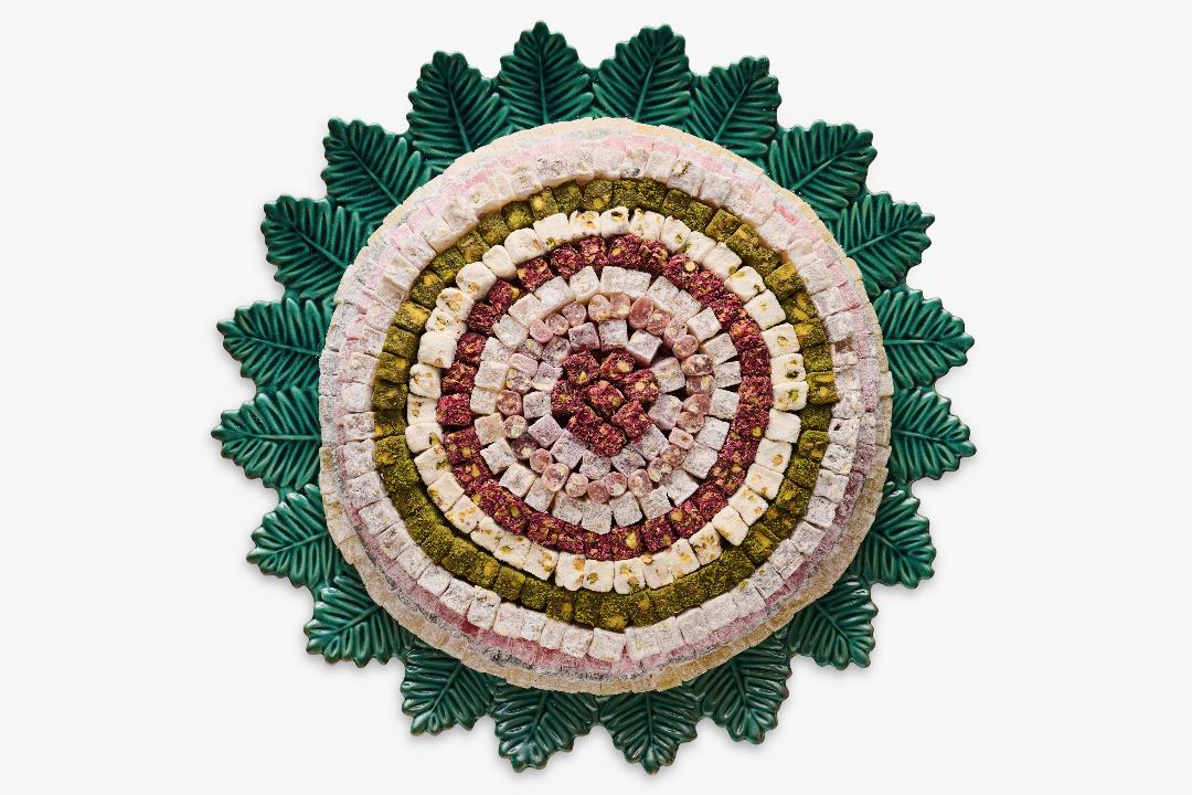 LARGE ROUND TURKISH DELIGHTS TRAY
